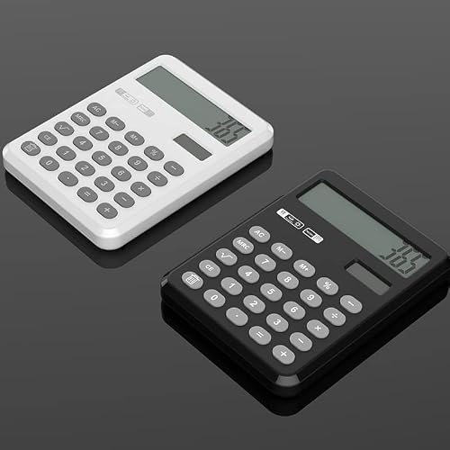 QERTYHJK Handwriting Board Calculator Pull-Out 12-Digit Solar Power Supply Compact Portable Large-Screen