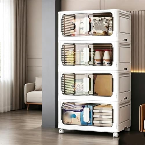 NQRTGFB Multi-Level Stackable Storage Bins with Wheels, Modular Locker Organizer(48.8 * 23.6 * 13.8in)