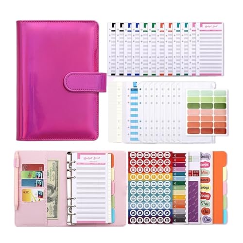 A6 Loose-Leaf eather DIY Binder Notebook Cover Diary Agenda Planner Paper Zipper Money Saving Envelope