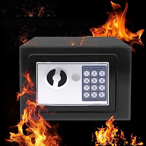 TBLOTYD Home Safe Safe Box Home Safe Fireproof Waterproof Money Box with Digital Pin Code and 2 Manual Key, for Home Hotel Office/Black/16L ，Black-4.6L