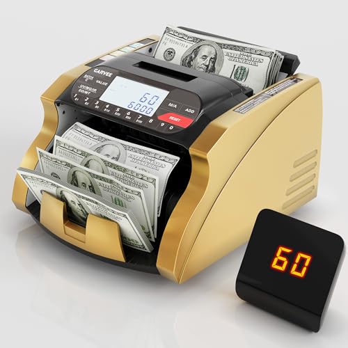 LALFPET Professional Money Counter Machine for Financial Offices - Value Counting with Advanced UV/MG/IR/DD/MT Detection, Add & Batch Modes, LCD Display - Efficient for Cash Handling - US Standard
