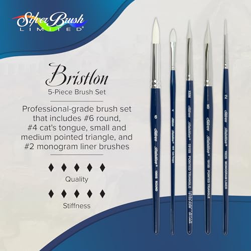 Silver Brush Limited Bristlon Variety Oil Paintbrush Set, 5pc