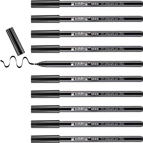 edding 1255 2.0 mm Calligraphy Pen - Black (Pack of 10)