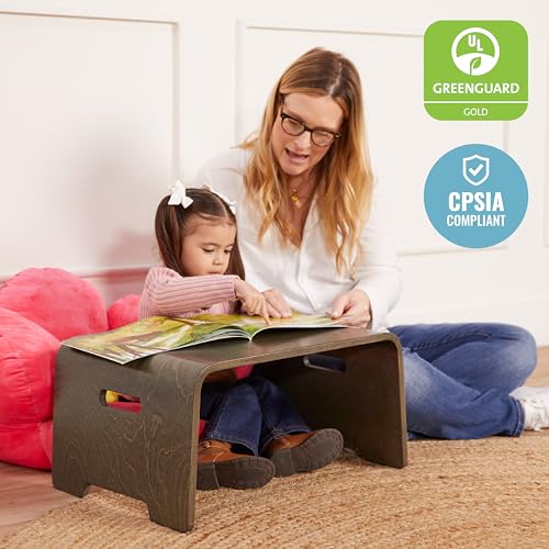 ECR4Kids Bentwood Lap Desk Activity Table with Handles, Montessori Furniture, Grey Wash