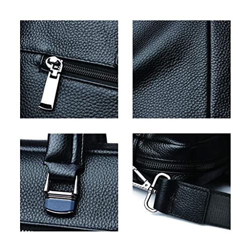 Leather Briefcase Shoulder Laptop Business Vintage Slim Messenger Bags for Men