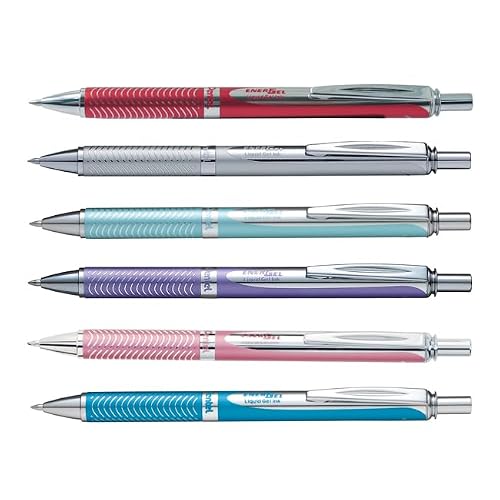 Pentel 0.7mm Tip "EnerGel Sterling Black Ink" Pen - Sky Blue (Pack of 12)