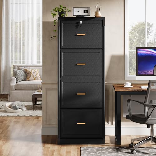 Tribesigns 4 Drawer File Cabinet with Lock, Filing Cabinets for Home Office