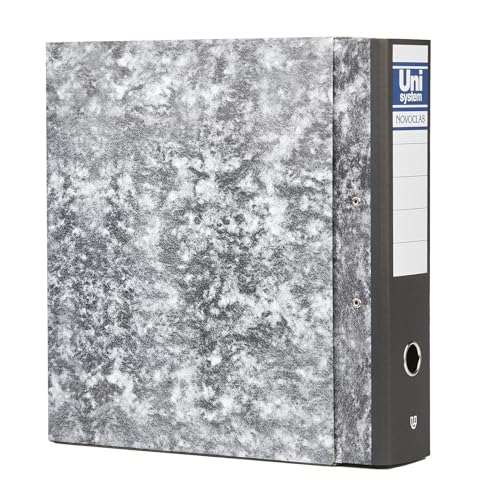 Unipapel | File Cabinet with Lever and Box | Folio Size | 65 mm Nickel Plated Rings | Ollao Front | Long Corner | 35 x 29 x 7.5 cm | Lined Cardboard | Heather | Unisystem Novoclas | FSC Certified