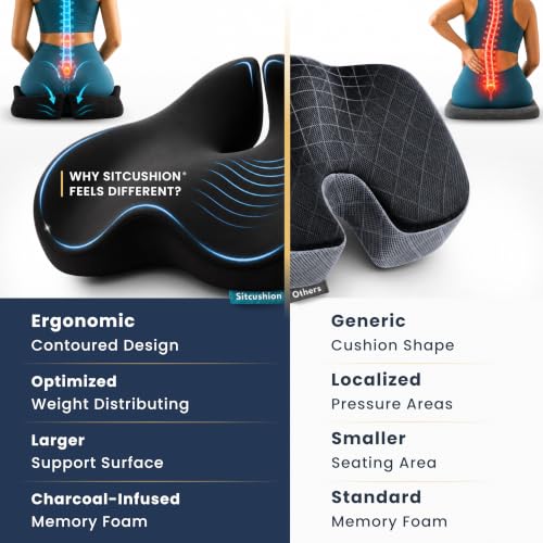 Seat Cushions for Office Chairs, Sciatica Pain Relief Cushion for Tailbone