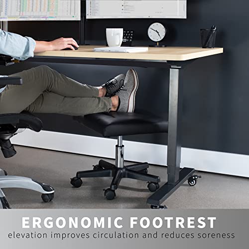 VIVO Black Mobile Under Desk Leg Rest, CHAIR-S04F