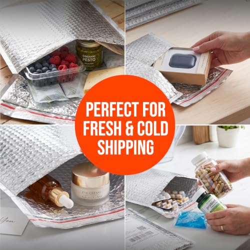 Wrapama Waterproof Insulated Foil Thermal Bubble Mailers 12x17, 200-Pack