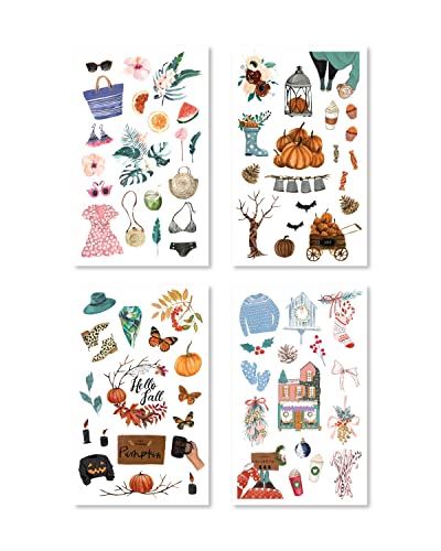 Rongrong Planner Stickers Book I Can I Will for Planners, Calendars, Journals and Projects – Premium Quality Hand Drawn Perfect for Planning All Things Seasonal – Scrapbook Accessories – 24 Pages