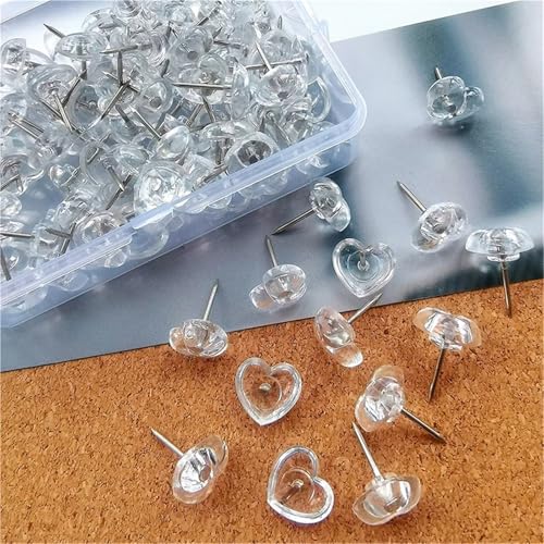 Plastic Thumbtacks 300pcs Photo Wall Studs Cork Board Pins Transparent Thumb Maps Thumbtack