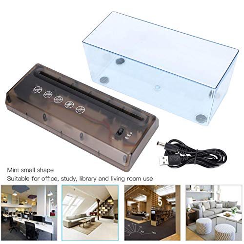 KUIDAMOS 2 Sheets Capacity Strip-Cut Paper Mini Cross Paper and Credit Card Shredder Non-Slip Silicone Pad USB for Small Home Office Use