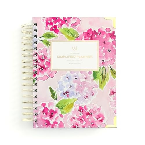 2026-2027 Daily Planner by Emily Ley – Simplified Spiral Planner Blush Hydrangea, August 2026–July 2027 – 12-Month Academic Year Organizer for Women