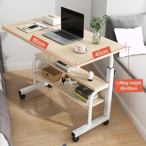 Yifaeux Small Standing Desk, Adjustable Height 27"-33.5", Modern Style, Beige, 27" H x 31" W x 15" D, Office, Writing, Gaming, Dining