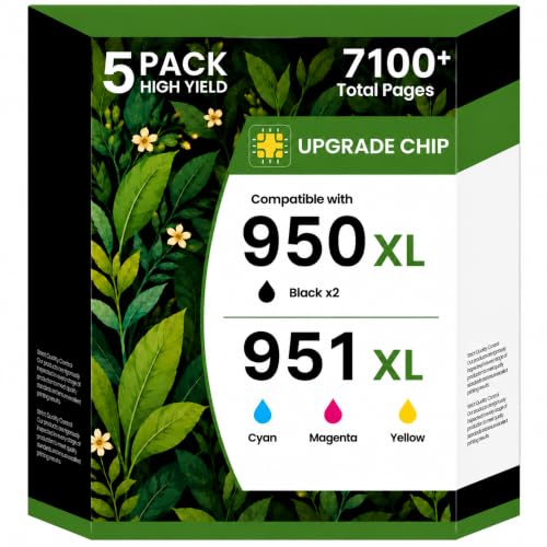 Acaves for Pro 8600 Printer Ink 950 951, 5 Pack