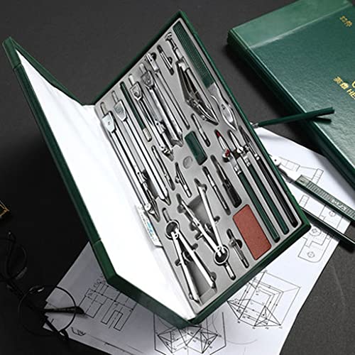 UNNS Drawing Compass 23 Piece Compass Set Math Geometry Tool Set with Lead Refill Protractor, Multifunctional for School Home and Office Tools Geometry Set (Color : A)