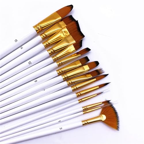 UOHLCX HBJWOV 15 Oil Paintbrush Set Black Cloth Wrap Sponge Scraper Watercolor Acrylic Gouache Art Supplies