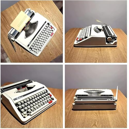 AMQYDT Old Fashioned Typewriter, Classic Manual Typewriter, Antique Typewriting Machine, Manual Typewriter for Writing, Letters and Vintage Collectible Present, Nostalgic Writing Experience