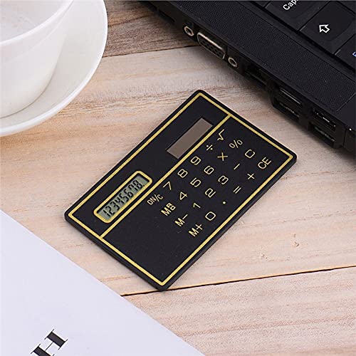 NSUQOA 8 Digit Thin Solar Power Calculator with Touch Screen Credit Card Design Portable Mini for Business School(E)