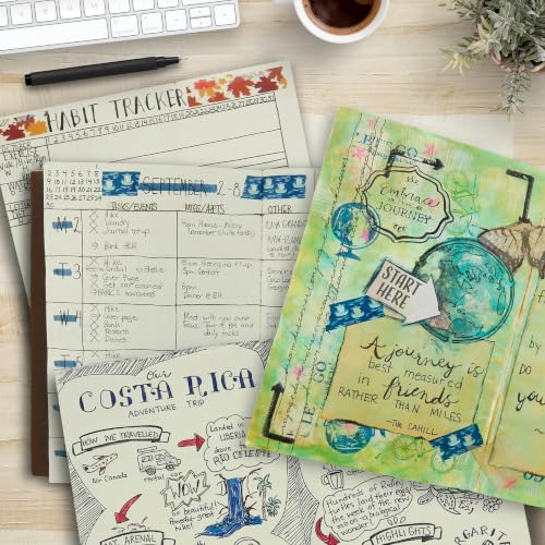 WANDERINGS Large Lined Travelers Notebook Insert/Large Journal Refill | 7" x 10.7" (18 x 27cm) | 6 Booklets, 360 Lined Pages | Travelers Notebook Refills for Journals, Diaries, Planners