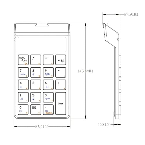 DUYHBAWRS Calculator Calculator Keypad Charging Financial Accounting Keyboard 12-Digit Display Keyboard Calculator Dual-use(D)