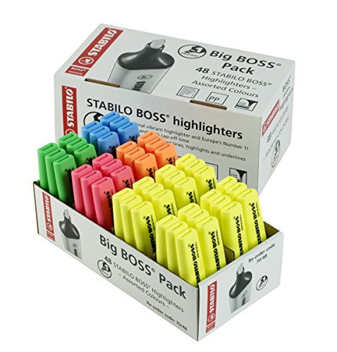 STABILO Highlighter BOSS ORIGINAL Store Pack of 48 in 5 Assorted Colours