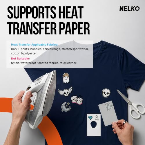 Nelko Photo Printer, 2x3 Portable PP02 Inkjet Printer for Sticker, Magnetic, Water Transfer & Heat Transfer Paper, Bluetooth Compatible with iOS & Android, App Editing, Ivory