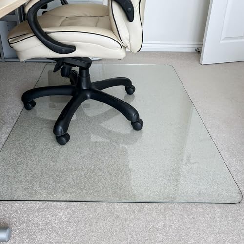 Marvelux Tempered Glass Office Chair Mat for Carpet & Hard Floors 36” x 40”