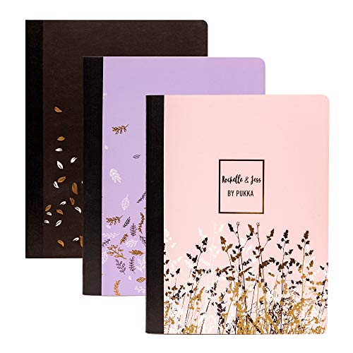 Pukka Pad, Composition Notebooks - 48 Pack of Journals Featuring 140 Pages of College Ruled 80GSM Paper with Sturdy Cover Stock - 9.75 x 7.5in - Rochelle and Jess