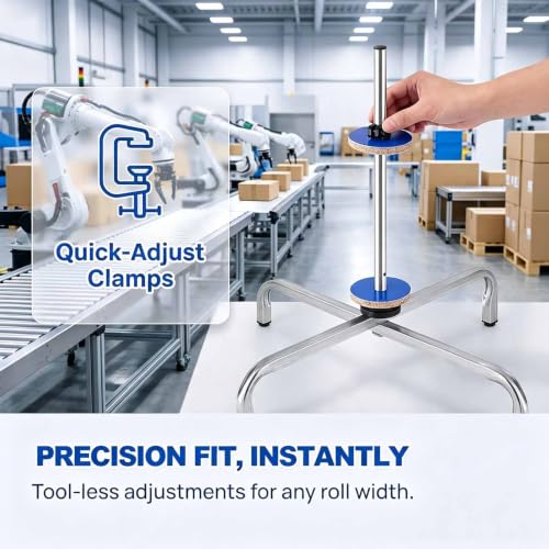 Manual Standing Wrapping Roll Stand, Vertical Bubbles Foam Wrap Roll Dispenser With Metal Frame, Length Adjustable 40-150cm & Easy Film Replacement, For Packaging Moving And Shipping Null 60cm
