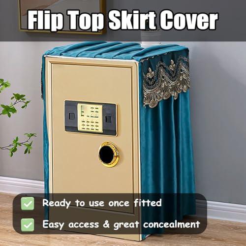 CHZDPP Customizable Safety Cover with Lace, Safe Cabinet Protector Cover for Beverage Refrigerator/Freezers/Washing Machine, 6 Color Safe Cover Disguise(Beige,38x34x60cm/15x13x24in)