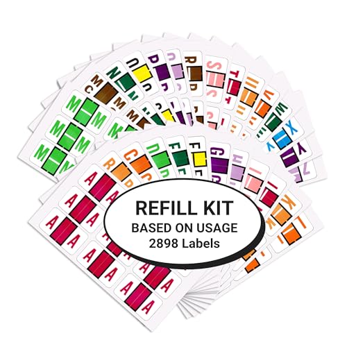 Doctor Stuff - Alphabet Letters for File Folders, A-Z Plus Mc, 2898 Assorted Labels, NO File Box or Indexes, Jeter/TAB 5100 - JXAM Series Compatible Alpha Stickers, 15/16" x 1-5/8"