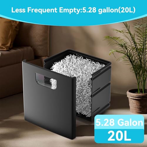 Majnesvon Paper Shredder 18-Sheet Cross Cut - P-4 Security Level, 56dB Operation, 15 Minute Continuous Use, 7.93 Gallon Capacity, Auto Reverse Function (18-Sheet + Black)