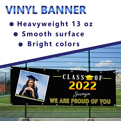 Custom 13oz Vinyl Banner and Signs Customized Personalized with Photo Text Print for Graduation Business Baby Shower Perfect for Outside Indoor Parties 6'x10'