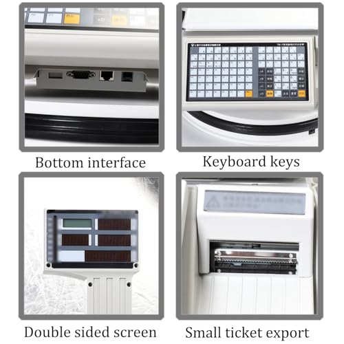 Smart Weighing Cashier Scale All-in-1 Machine,Barcode Label Printing Electronic Scale,Commercial Cash Register Scale,Maximum Weighing of 15 kg,Two Printing Functions,for Weighing and Cash Register