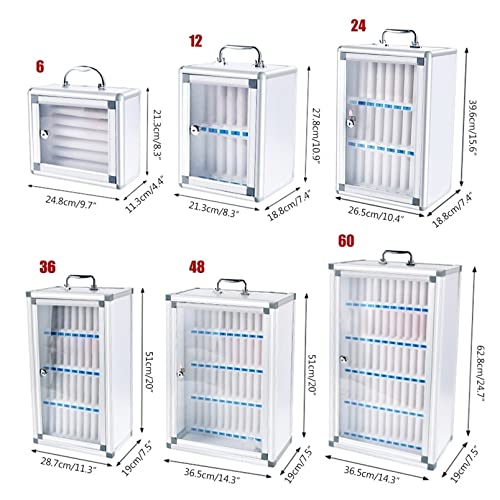 Phone Storage Cabinet 6-60 Slots Aluminum Alloy Wall Phone Box with Lock Pocket Chart Classroom Factory Cell Phone Holder (Color : 12)