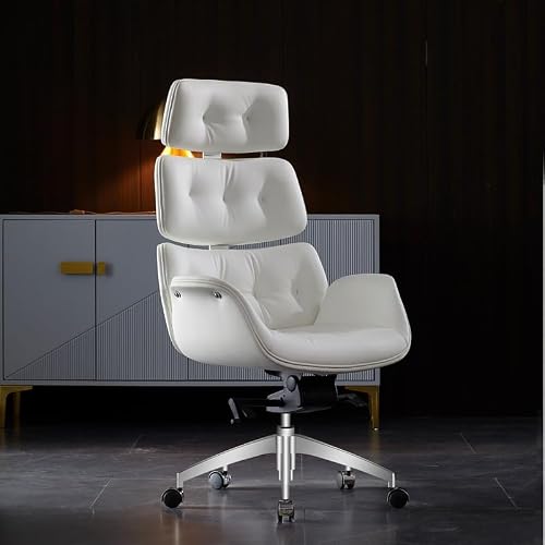 Executive Office Chair, Classic Boss Office Chair, Traditional Wingback Faux Leather Executive Desk Chair, Tufted Back and Nail Head Trim High Back Desk Chair for Home and Office ( Color : Brown )
