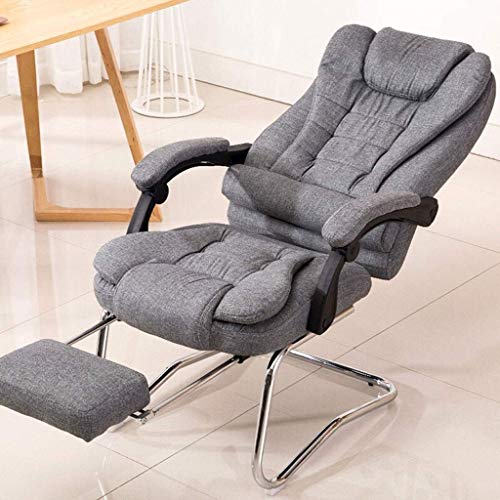 Reclining Lunch Break Massage Chair Ergonomics Fabric Bow Computer Office Chair Conference Chair (Color : Gray)