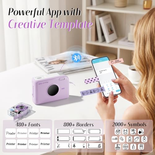 Phomemo Ribbon Printer, A30 Bluetooth Mini Label Maker Machine with 4 Tapes, Portable Ribbon Label Printer with Waterproof Labels, Rechargeable for Gift Wrap, Cloth Name Tag, in/Outdoor Use