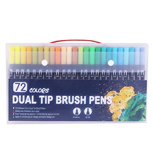 Watercolor Pen Watercolor Pen Brush Markers Dual Tip Drawing for Bullet Journal Art Markers 12 24 36 48 60 72 100 120 Colors Pens 24Colors White (72 Colors Black)