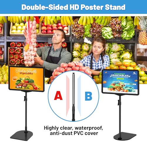 VAIIGO 6Pack Sign Stand for Display 8.5 x 11, Adjustable Poster Stand for Table Top & Floor, Floor Standing Sign Holder, Signage Stands for Business, Tradeshow, Store, Farm Display Stands