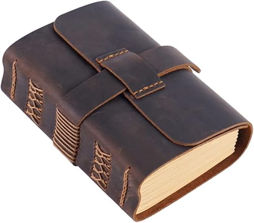 YHdtUO Book Blank Handmade Leather Book School Office Writing Stationery