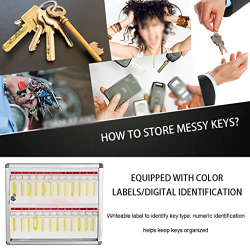 SYUKMH Key Storage Cabinet, Small Transparent Viewing Wall-Mounted Key Cabinet, Management(36-Keys)