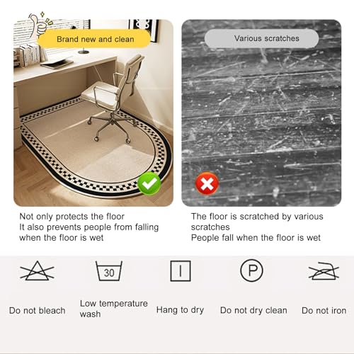 LVYUDS Bedroom Office Chair Mat for Carpet Dirt-Resistant Easy to Care, Office Floor Mat for All Kinds of Floors Anti-Slip Bottom Velvet Computer Chair Mat(180 * 120cm,Plaid B)