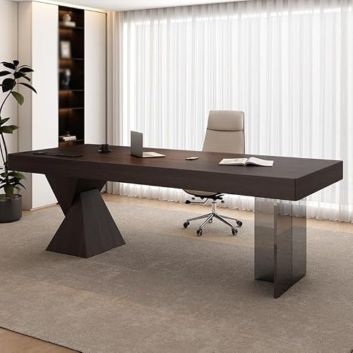 LINKIO Home Office Desks Acrylic Solid Wood Desk Home Boss Desk Sofa Back Long Desk Computer Table Desk(160x70x75cm)