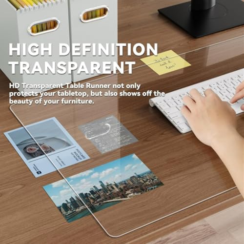 ACFBGFV Clear Desk Cover Protector 34in x 66in Desk Pad Mat Blotter on Top of Desks Transparent PVC Table Protector Rectangle Desk Mat Table Cover for Office Writing Desktop Dresser