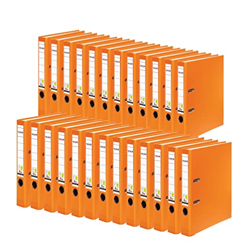 FALKEN Vegan PP Lever Arch Files, A4, 5cm Spine - Orange, Pack 25