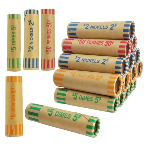 512 Assorted Coin Wrappers,Coin Rolls for Quarters Pennies Nickels Dimes